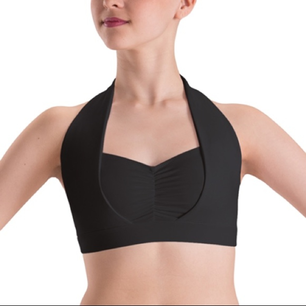 Black halter sports bra